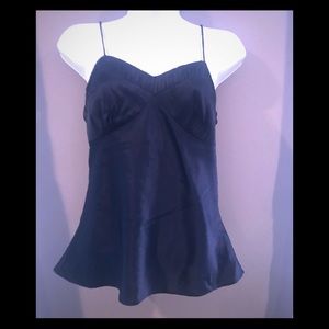 Club Monaco strappy silk tank. Navy